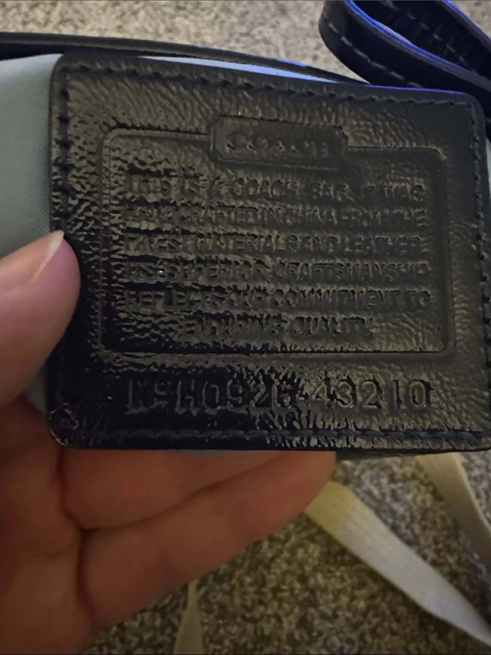 Coach Navy Signature Messenger with Cream and Navy Strap